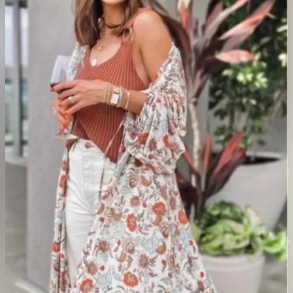 ☮️ Free People; BEAUTIFUL & Romantic “Earthfolk” Floral Maxi Dress in Sz. Small! - Picture 7 of 16